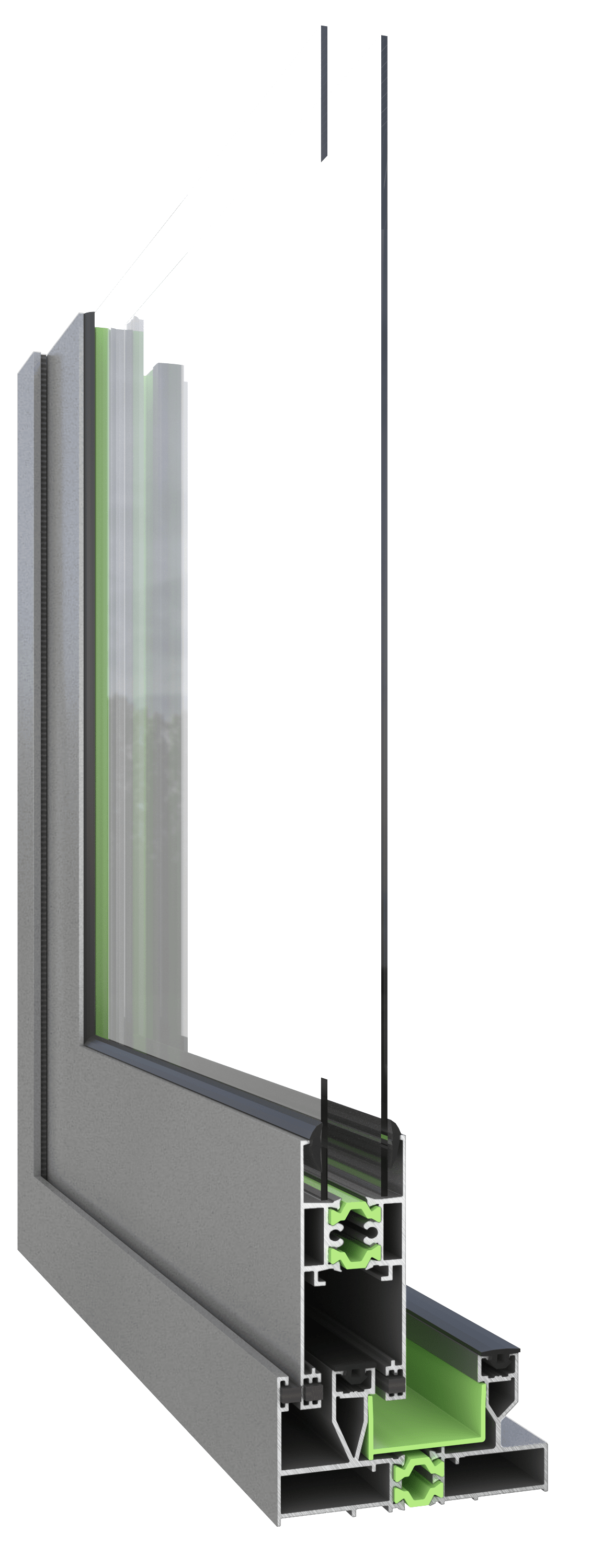 ALUWAY 8432 ÇİFT KANAT SÜRME KESİT