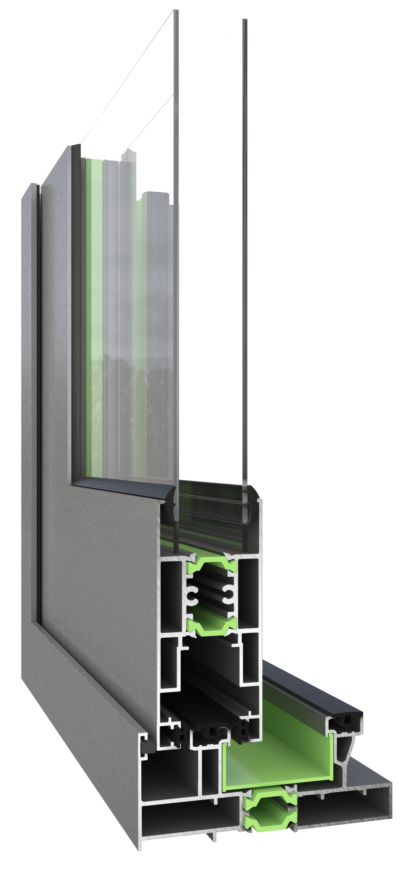 ALUWAY 1040 ÇİFT KANAT SÜRME KESİT