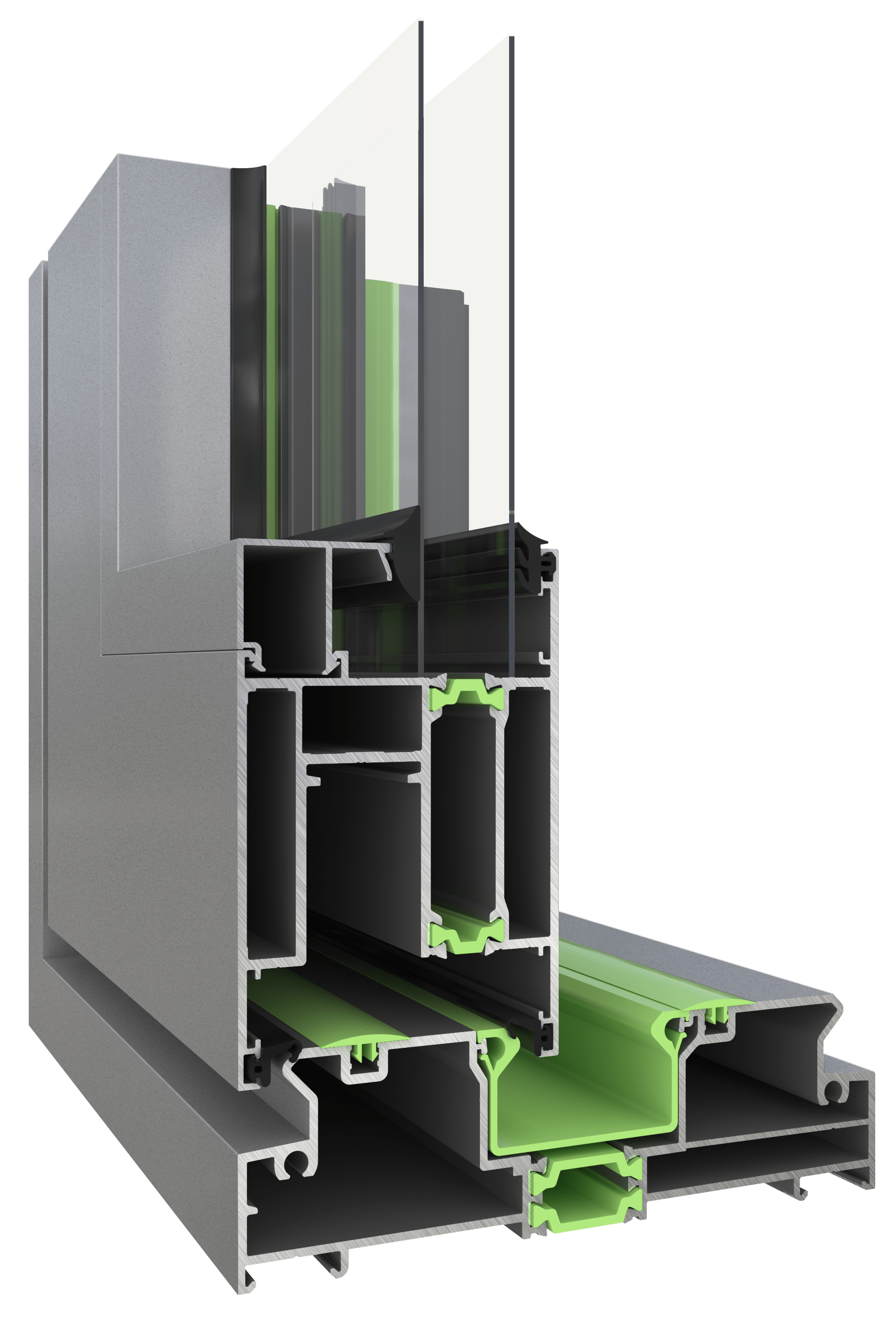 ALUWAY SL3 ÇİFT KANAT KESİT